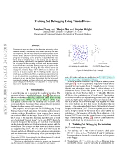 Training Set Debugging Using Trusted Items
