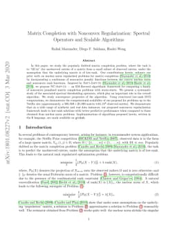 Matrix Completion with Nonconvex Regularization: Spectral Operators and
  Scalable Algorithms