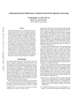 A Question-Focused Multi-Factor Attention Network for Question Answering