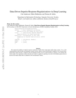 Data-Driven Impulse Response Regularization via Deep Learning
