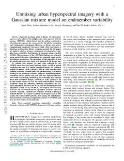 Unmixing urban hyperspectral imagery with a Gaussian mixture model on
  endmember variability
