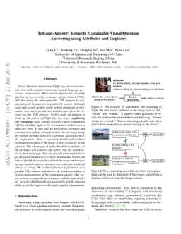 Tell-and-Answer: Towards Explainable Visual Question Answering using
  Attributes and Captions