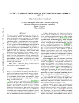 Interactive Deep Colorization With Simultaneous Global and Local Inputs