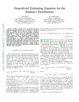 Generalized Estimating Equation for the Student-t Distributions