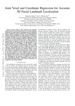Joint Voxel and Coordinate Regression for Accurate 3D Facial Landmark
  Localization
