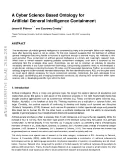 A Cyber Science Based Ontology for Artificial General Intelligence
  Containment
