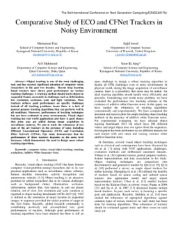Comparative Study of ECO and CFNet Trackers in Noisy Environment