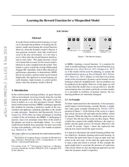 Learning the Reward Function for a Misspecified Model