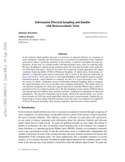 Information Directed Sampling and Bandits with Heteroscedastic Noise