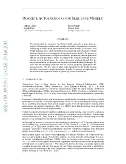 Discrete Autoencoders for Sequence Models