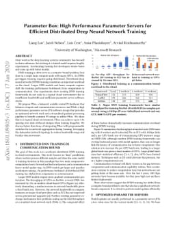 Parameter Box: High Performance Parameter Servers for Efficient
  Distributed Deep Neural Network Training