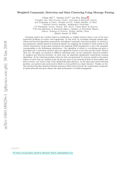 Weighted Community Detection and Data Clustering Using Message Passing