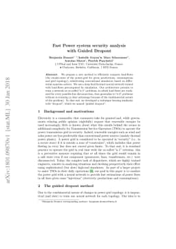 Fast Power system security analysis with Guided Dropout