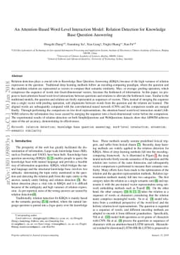 An Attention-Based Word-Level Interaction Model: Relation Detection for
  Knowledge Base Question Answering