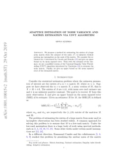 Adaptive Estimation of Noise Variance and Matrix Estimation via USVT
  Algorithm