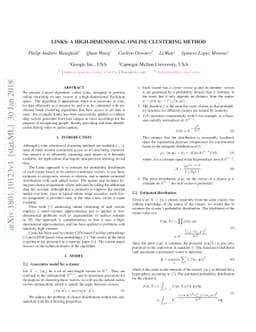 Links: A High-Dimensional Online Clustering Method