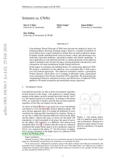 Spherical CNNs