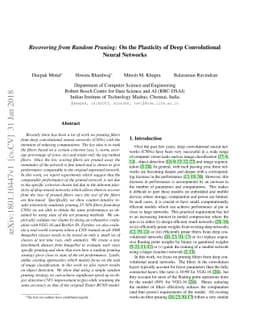 Recovering from Random Pruning: On the Plasticity of Deep Convolutional
  Neural Networks