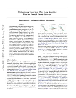 Distinguishing Cause from Effect Using Quantiles: Bivariate Quantile
  Causal Discovery