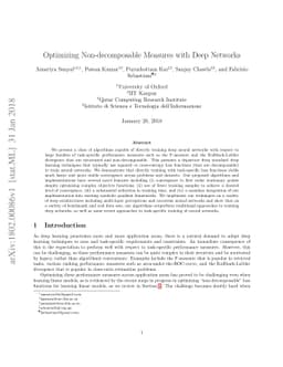 Optimizing Non-decomposable Measures with Deep Networks