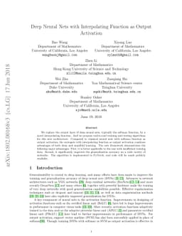 Deep Neural Nets with Interpolating Function as Output Activation