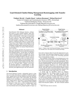 Goal-Oriented Chatbot Dialog Management Bootstrapping with Transfer
  Learning