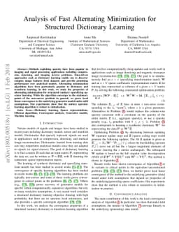 Analysis of Fast Alternating Minimization for Structured Dictionary
  Learning