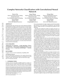 Complex Network Classification with Convolutional Neural Network