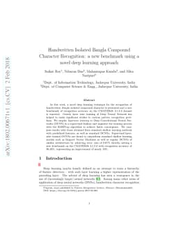 Handwritten Isolated Bangla Compound Character Recognition: a new
  benchmark using a novel deep learning approach
