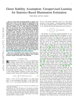 Green Stability Assumption: Unsupervised Learning for Statistics-Based
  Illumination Estimation