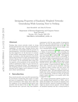 Intriguing Properties of Randomly Weighted Networks: Generalizing While
  Learning Next to Nothing