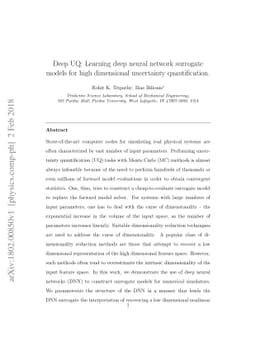 Deep UQ: Learning deep neural network surrogate models for high
  dimensional uncertainty quantification