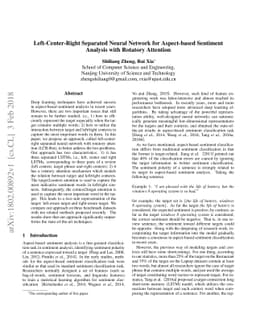 Left-Center-Right Separated Neural Network for Aspect-based Sentiment
  Analysis with Rotatory Attention