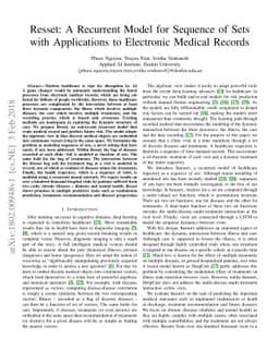 Resset: A Recurrent Model for Sequence of Sets with Applications to
  Electronic Medical Records