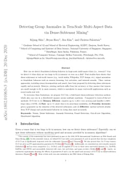 Detecting Group Anomalies in Tera-Scale Multi-Aspect Data via
  Dense-Subtensor Mining