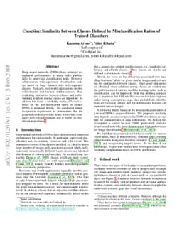 ClassSim: Similarity between Classes Defined by Misclassification Ratios
  of Trained Classifiers
