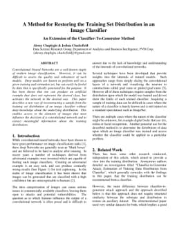 A Method for Restoring the Training Set Distribution in an Image
  Classifier