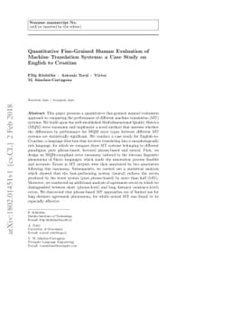 Quantitative Fine-Grained Human Evaluation of Machine Translation
  Systems: a Case Study on English to Croatian