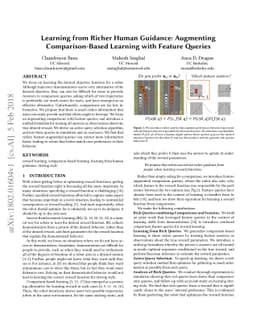 Learning from Richer Human Guidance: Augmenting Comparison-Based
  Learning with Feature Queries