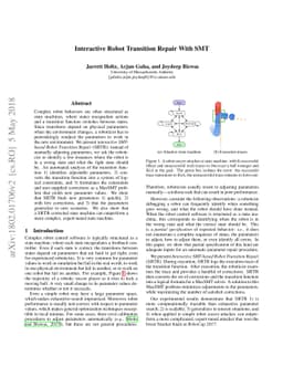 Interactive Robot Transition Repair With SMT
