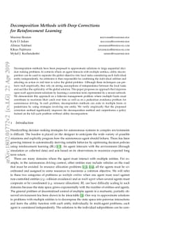 Decomposition Methods with Deep Corrections for Reinforcement Learning