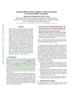 Decoding-History-Based Adaptive Control of Attention for Neural Machine
  Translation