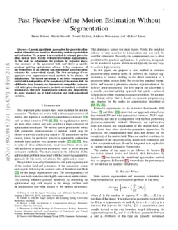 Fast Piecewise-Affine Motion Estimation Without Segmentation