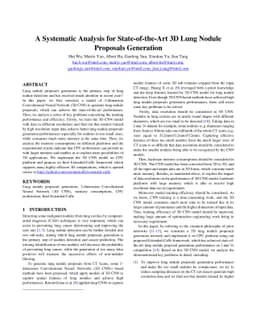 A Systematic Analysis for State-of-the-Art 3D Lung Nodule Proposals
  Generation