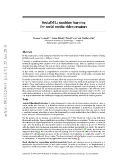 SocialML: machine learning for social media video creators