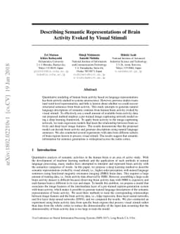 Describing Semantic Representations of Brain Activity Evoked by Visual
  Stimuli