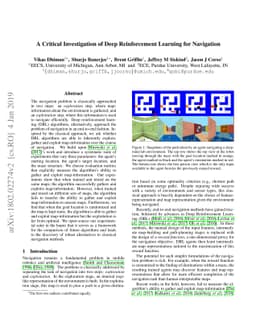 A Critical Investigation of Deep Reinforcement Learning for Navigation