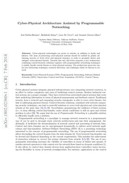 Cyber-Physical Architecture Assisted by Programmable Networking