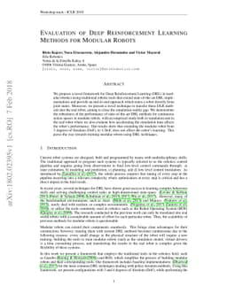 Evaluation of Deep Reinforcement Learning Methods for Modular Robots