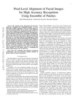 Pixel-Level Alignment of Facial Images for High Accuracy Recognition
  Using Ensemble of Patches